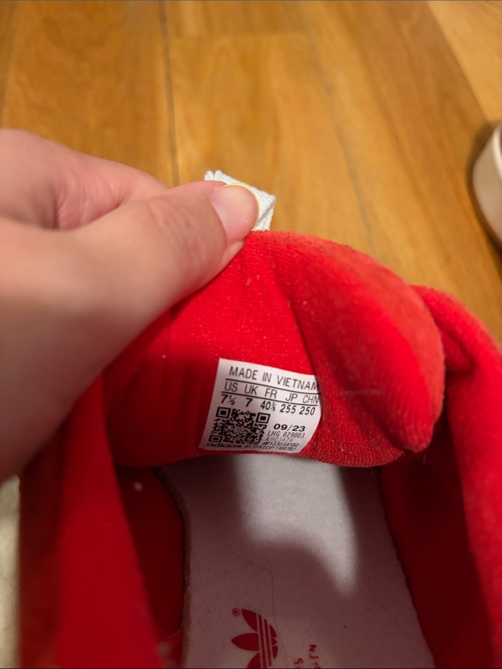 Adidas Red Suede Campus Sneakers with White Stripes. Worn less than 10 times!! - Picture 3 of 4